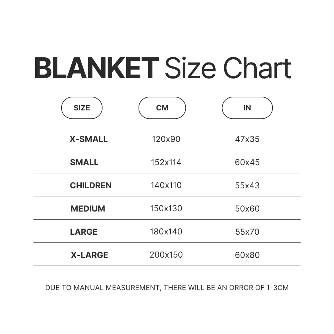 Blanket Size Chart - Dragons Dogma Shop