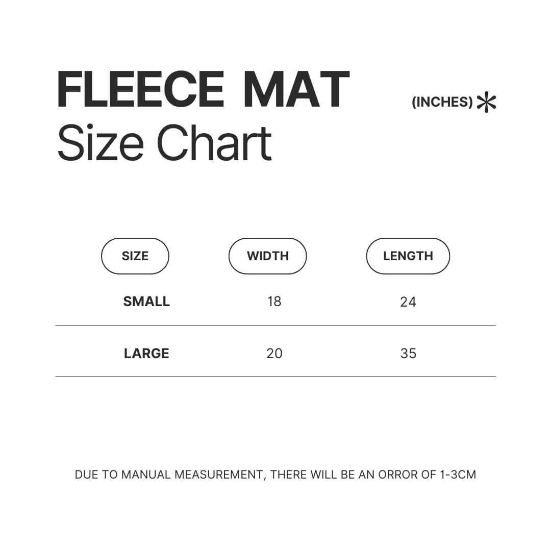 Fleece Mat Size Chart - Dragons Dogma Shop