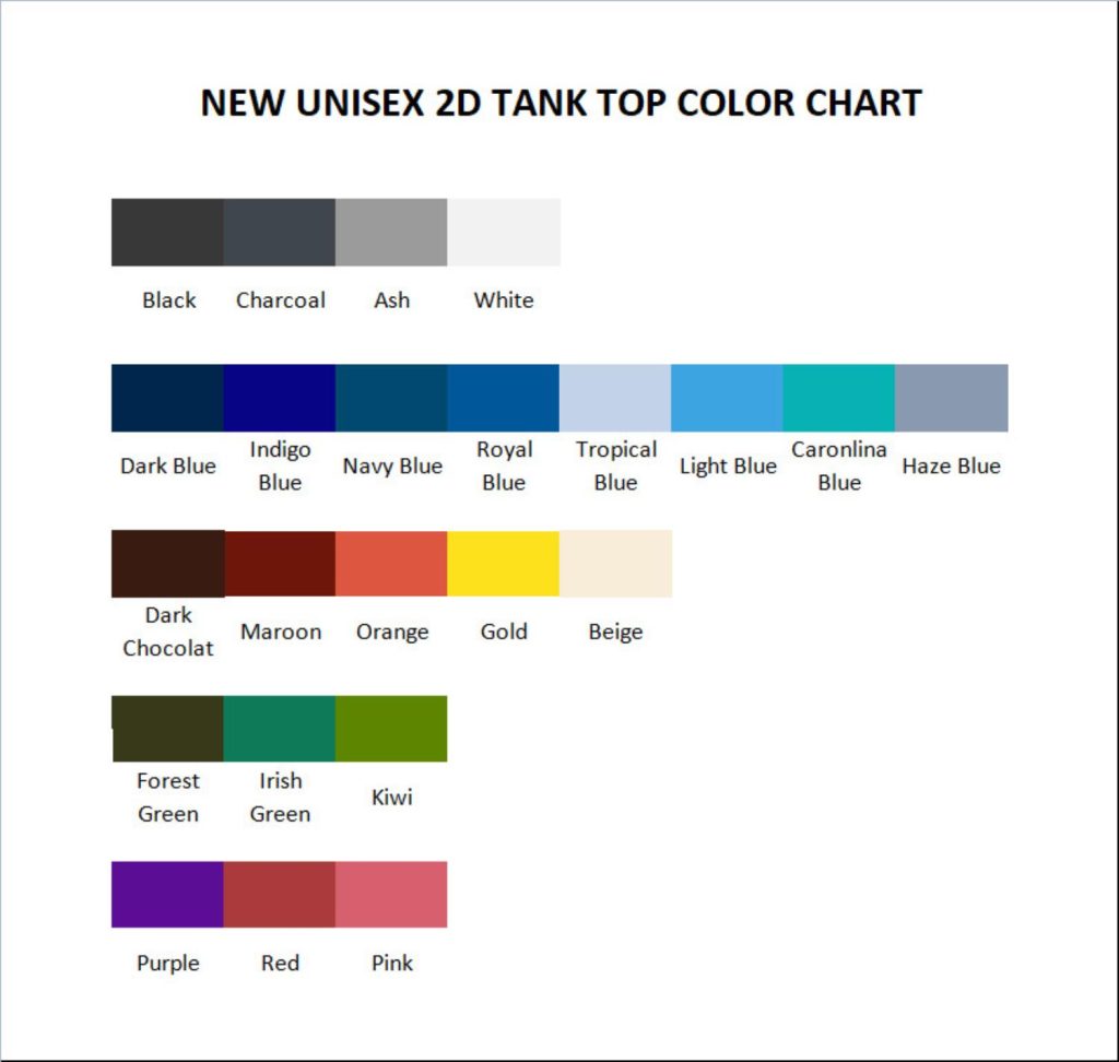 tank top color chart - Dragons Dogma Shop